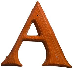 Vintage Letter A Initial Orange Gallery Wall Plastic 7 Inch Retro Decor